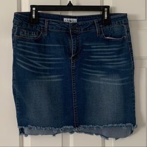 Black Daisy Denim Skirt